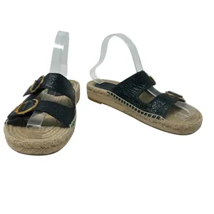 Tory Burch Selby Patent Leather Espadrille Slide Sandals Black Size US 6.5‎ thumbnail 5