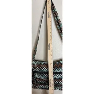 Vera Bradley Womens Medium Crossbody Bag Brown Teal Quilted Western Boho Chic thumbnail 6