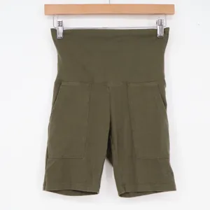 Aerie Bike Shorts Womens XS OG Original Olive Green High Rise Pockets Excellent thumbnail 2