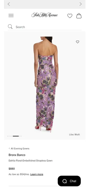 Bronx Banco dahlia floral strapless dress thumbnail 2