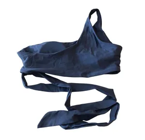 Bikini Top One Shoulder Wrap Ties Removable Cups Blue L Size L thumbnail 2