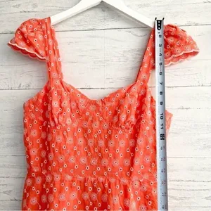 Betsey Johnson Ditsy EYELET BUSTIER MINI DRESS Coral Pink NWT size small thumbnail 12