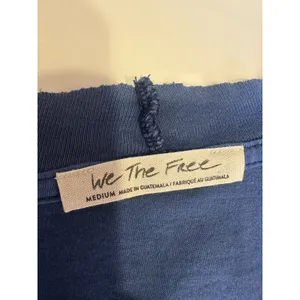 Free People We The Free Clover Puff Shoulder Top Blue Cotton 3/4 Sleeve Medium thumbnail 4
