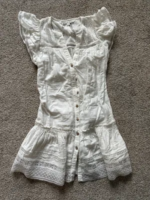 Veronica Beard Cream Eyelet Button-Front Dress thumbnail 1