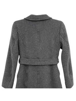 Babaton Connor Button-up Wrap Coat Funnel Neck Size XS Gray Wool-Blend Belted thumbnail 9