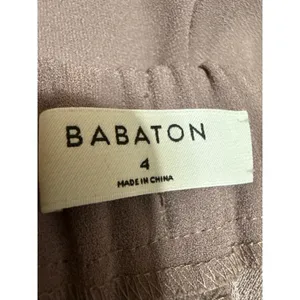 Aritzia Babaton Purple High Rise Pleated Tapered Cropped Trousers Pants Size 4 thumbnail 4