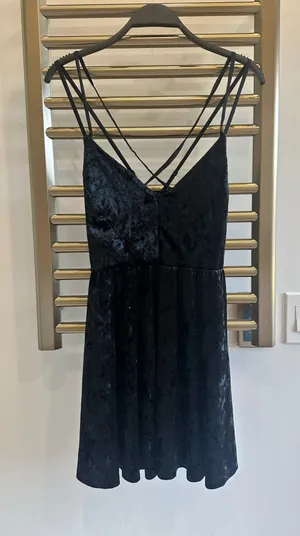 Forever 21 Black Velvet Dress thumbnail 1