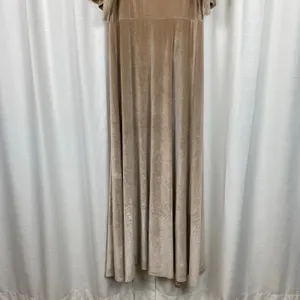 Baltic Born Beige Velvet Meghan Short Flutter Sleeve Wrap Maxi Dress Sz.XL thumbnail 14