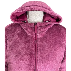 NWOT Free Country Women L Reversible Quilted Jacket Purple Minky Fleece Full Zip thumbnail 7