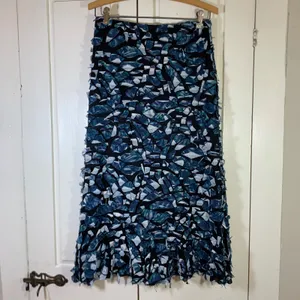 Sno Skins Snowskins 3D Texture Applique Skirt Blue Black Mosaic Art to Wear S thumbnail 3