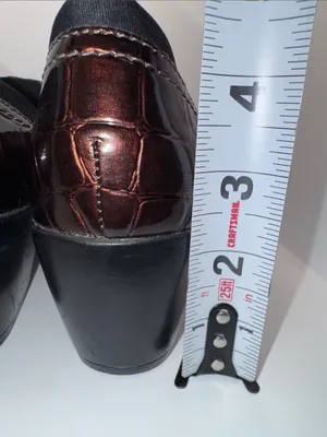 Clarks Emily Amelia Loafers Women's US 8.5 W Brown Croc Patent Shoes thumbnail 9