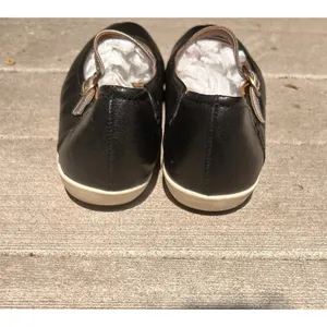 Clarks Cushion Soft Black Leather Mary Jane Flats Metallic Strap Wmns 8.5 Ortho thumbnail 6