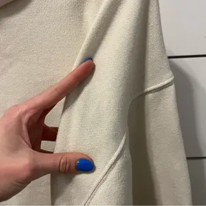 Aerie Cream Side Ruched Hoodie thumbnail 7