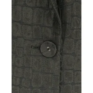 CHICO'S 1 Blazer Medium 8‎ Black Crocodile Embossed Textured Professional Dress thumbnail 8