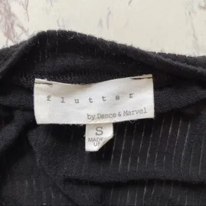Flutter Good Vibes Only Embroidered Oversized Top Black Short Sleeve Small thumbnail 6