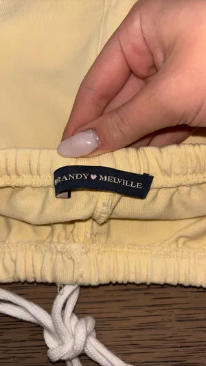 Brandy Melville, butter, yellow wide leg sweat sweatpants with no flaws thumbnail 3