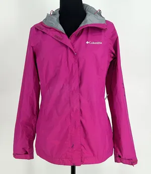 Columbia Womens Ski Rain Jacket Waterproof Hooded Omni-Tech Shell Pink XS - FLAW thumbnail 1