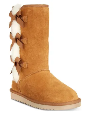 Koolaburra By UGG Women’s Victoria Sherpa Fur Bow Accents Suede Boots 7 thumbnail 1