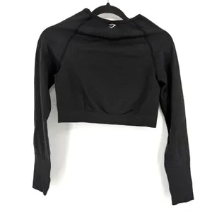 Gymshark Crop Top Vital Seamless 2.0 Large Grey Long Sleeve Thumbhole Activewear thumbnail 6