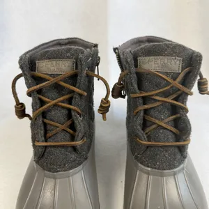 Sperry Top Sider Waterproof Rubber Duck Boots Quilted Wool Blend‎ Gray Women 6.5 thumbnail 3