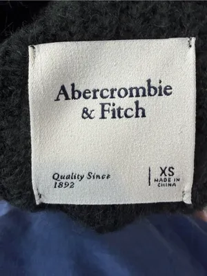 Abercrombie & Fitch Oversized Crewneck Ribbed Side Slit Sweater in Black Size XS thumbnail 5