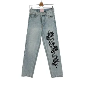 Revice Denim Super 80's 1984 Dragon‎ Graphic Print Jeans Light Wash Blue Size 25 thumbnail 3