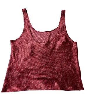 Victoria's Secret Red Striped Satin Tank Top Cami Scoop Neck Pullover M thumbnail 1