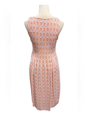 Croft & Barrow Women's Medium Floral Smocked Sleeveless Midi Dress Rayon thumbnail 2