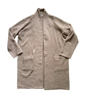 J.Crew Cocoon Sweater Cardigan‎ Small Tan Beige Merino Wool Blend Open Front thumbnail 1
