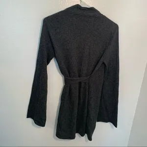 Rhys Dwfen Women's Size Small Wrap Cardigan Sweater Dark Gray 100% Cashmere thumbnail 5