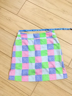 Vineyard Vines Golf Skort Womens 2 Patchwork Whale Pink Blue Green Tennis Preppy thumbnail 5