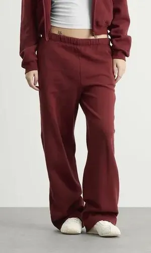 Skims (Gar) Cotton Fleece Classic Straight Leg Pant | Color MERLOT | Size Large thumbnail 1