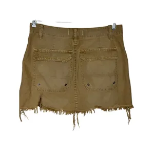 Free People Utility Cargo Mini Skirt Size 27 Brown Distressed Raw Hem thumbnail 5
