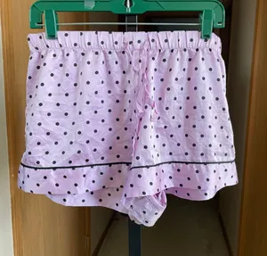 Women's Victoria's Secret Pajama Shorts M Lavender Black Polka Dot thumbnail 1