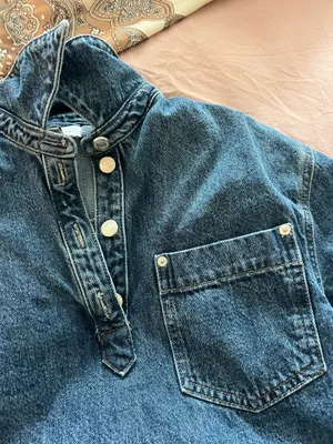 Topshop Mini Denim Shirtdress thumbnail 4