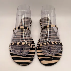 TKEES Gemma Zebra Print Strappy Flat Slide Sandals Womens US 8/ EU 39 thumbnail 5