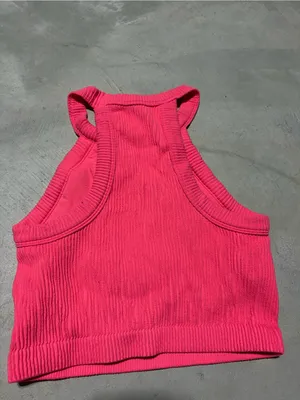 Aerie Hot Pink Ribbed tank Crop Top medium thumbnail 4