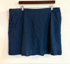 Isaac Mizrahi Live Womens Skort Blue Denim Pull On Hidden Shorts Size XL thumbnail 1