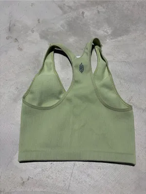 Free people movement FP movement Ribbed Racerback Crop tank top Green medium thumbnail 4