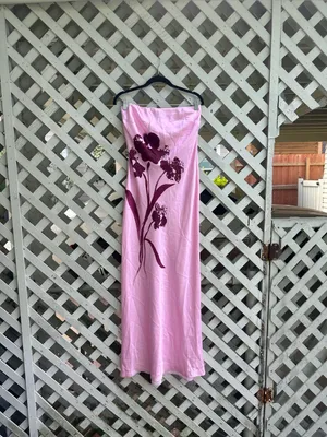 Anthropologie Strapless Satin Maxi Slip Dress thumbnail 2