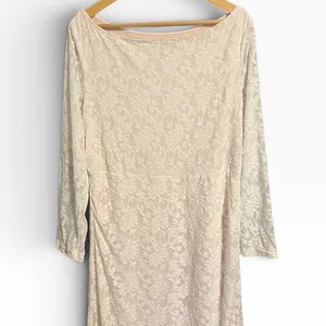 SHEIN 1XL Ivory Lace Long Sleeve Maxi Dress Romantic Boho thumbnail 3