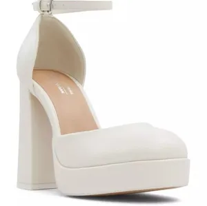 Call it Spring Vegan Anabelle White Chunky‎ Platform Heels Size 9 thumbnail 1