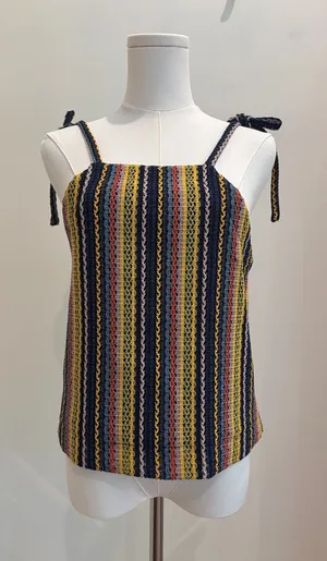 Madewell Tank Tie Strap Multicolor Stripes Size XS thumbnail 1