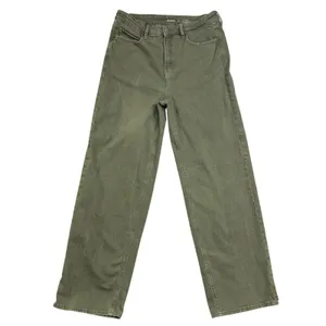 Old Navy 10 Tall 32x32 Sky-Hi Wide Leg Olive Green Extra High Rise Jeans Boho thumbnail 2