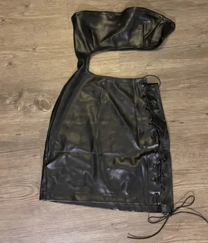 Edikted Black Leather Going Out Mini Dress thumbnail 6