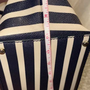 Kate Spade Cedar Street stripped Harmony tote bag in off shore blue and ivory thumbnail 13