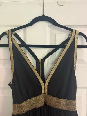 Black and gold formal dress thumbnail 3