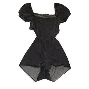 Altar'd State Puff sleeve romper with cut out back thumbnail 2