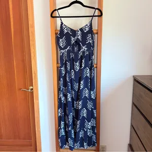 Aerie Maxi Dress Navy Blue Spaghetti Strap V-Neck Cutout Front Stretch Small thumbnail 2