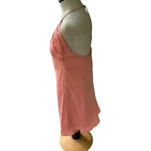 Abercrombie & Fitch Halter Ruched Mini Dress Chiffon Sundress Coral NWT M thumbnail 3